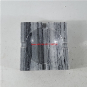 Square Grey Marble Cigar Ashtrays