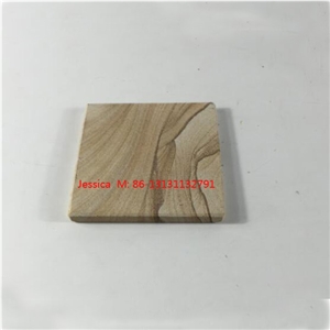 Square Sandstone Coasters with Unique Patterns