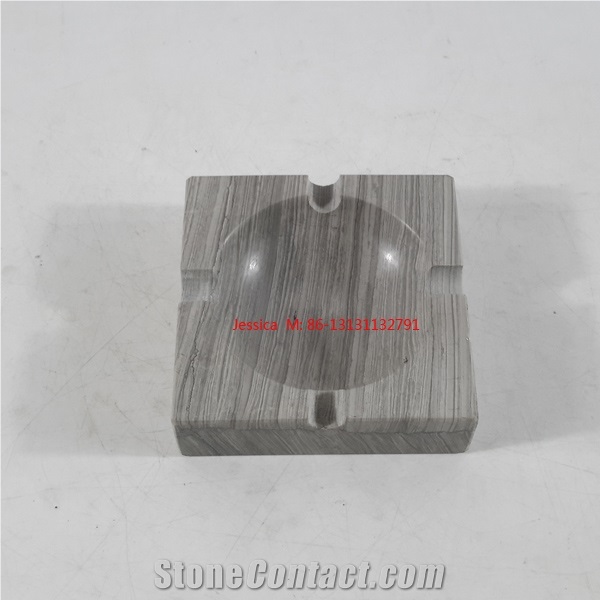 Square Wood Effect Marble Stone Cigar Ashtrays