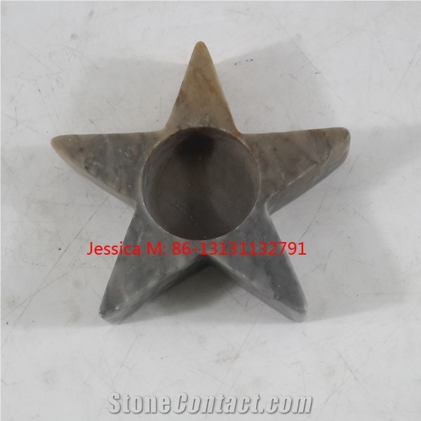 Star Shape Marble Candle Holders