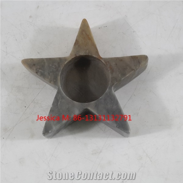 Star Shape Marble Candle Holders