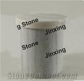 White with Grey Veins Marble Salt Jar /Marble Box /Marble Lidded Canister /Marble Kitchen Canisters