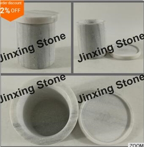 White with Grey Veins Marble Salt Jar /Marble Box /Marble Lidded Canister /Marble Kitchen Canisters