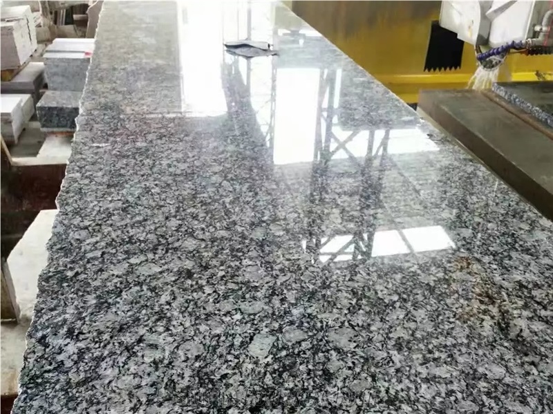 China Surf White Wave Flower White Granite Polished Slabs Tiles