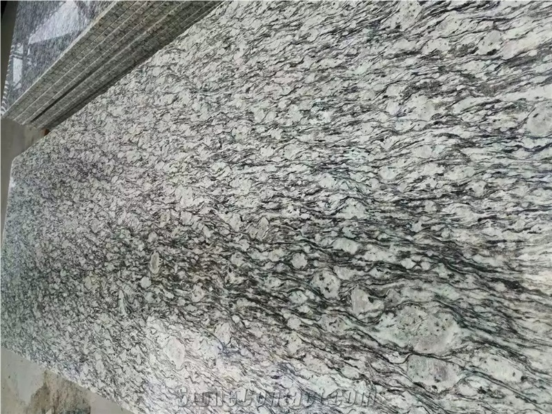 China Surf White Wave Flower White Granite Polished Slabs Tiles