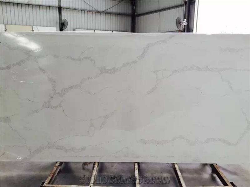 White Calacatta Quartz, Artificial Stone, Solid Surface Slabs, Tiles