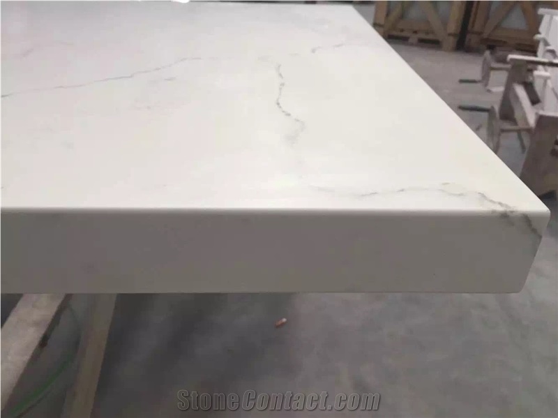 White Calacatta Quartz Solid Surface, Artificial Stone Slabs, Tiles