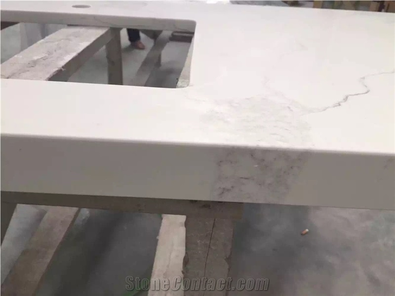 White Calacatta Quartz Solid Surface, Artificial Stone Slabs, Tiles