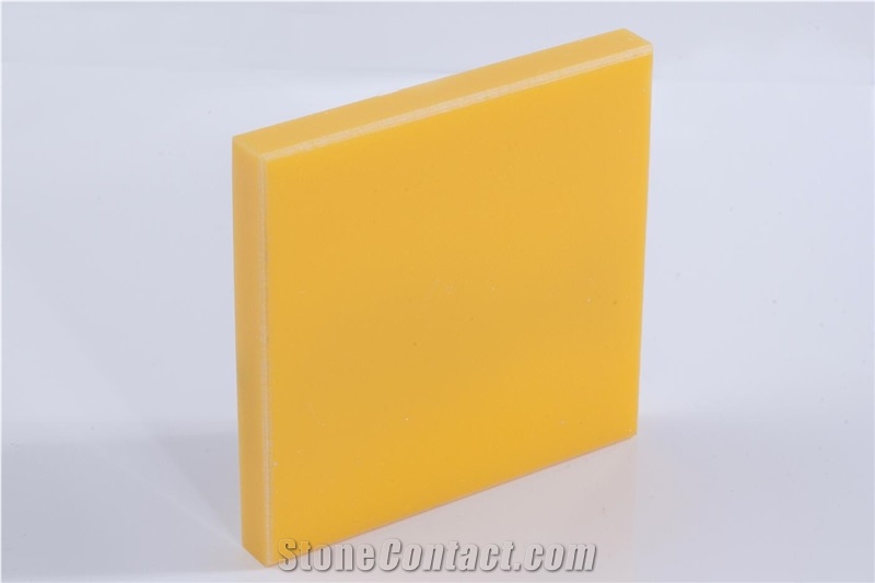Pure Deep Yellow Decoration Materials Modified Acrylic Artificial Stone Bm8893
