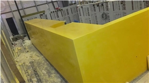 Pure Deep Yellow Decoration Materials Modified Acrylic Artificial Stone Bm8893