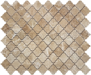 Arabesque Lantern Emperador Marble Mosaic