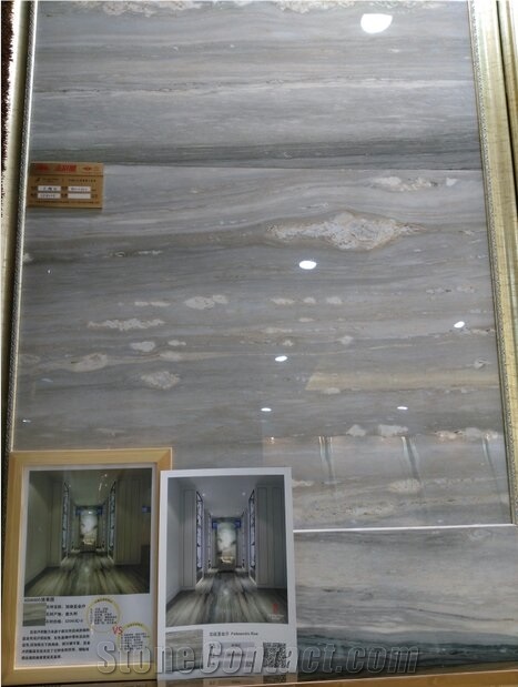 Bling Blue Marble Look Porcelain Tile Polished Floor Tile for Interior Decoration