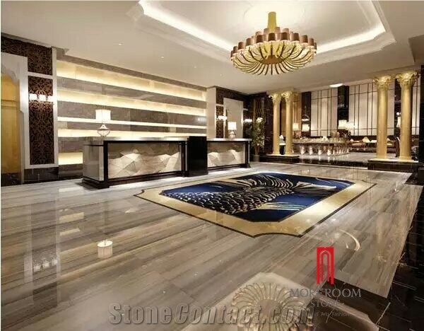 Bling Blue Marble Look Porcelain Tile Polished Floor Tile for Interior Decoration