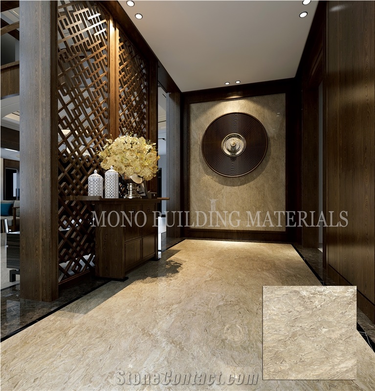 Spanish Gold Porcelain Tiles 800x800 Polished Marble Look Porcelain Tile for Sale