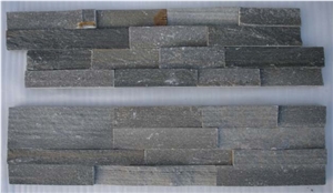 Cyan Wood-Grain Ledges Stone, Green Quartzite Cultured Stone