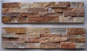 Gold Wood-Grain Ledges Stone, Yellow Quartzite Cultured Stone