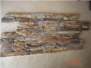 Rusty Slate Ledges Stone, Brown Slate Cultured Stone, Stacked Stone Veneer