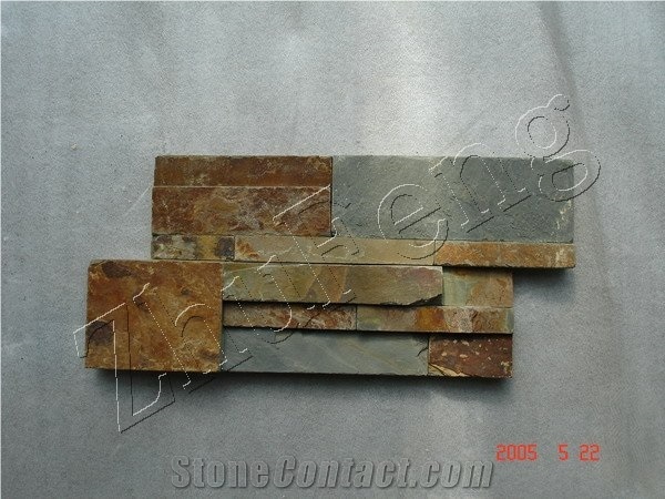 Rusty Slate Ledges Stone, Brown Slate Cultured Stone, Stacked Stone Veneer