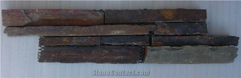 Rusty Slate Ledges Stone, Brown Slate Cultured Stone, Stacked Stone Veneer