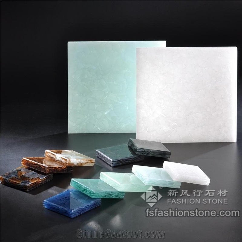 Techno Jade Translucent Glass/Light Transmitted Jade Glass Stone Slab
