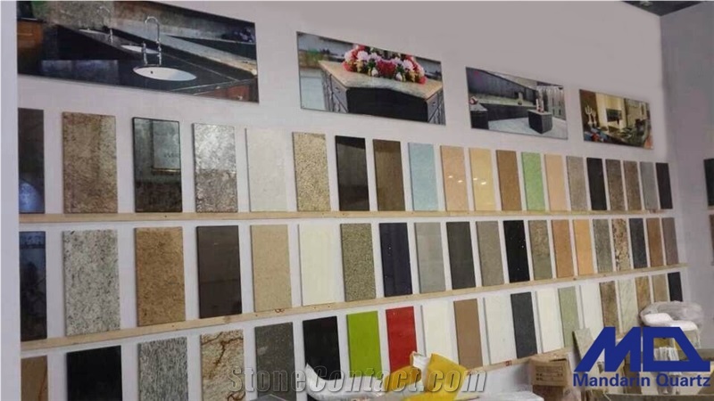 Beige Artificial Quartz Stone Tiles and Slabs Prefabricated 15mm/20mm/25mm/30mm for Floorings and Interior Application