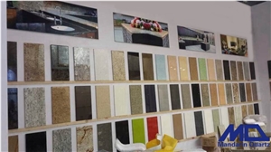 Beige Artificial Quartz Stone Tiles and Slabs Prefabricated 15mm/20mm/25mm/30mm for Floorings and Interior Application