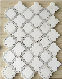 Calacatta Gold Marble Thassos Waterjet Mosaic Tiles, Italy White Marble Waterjet Mosaic, Calacatta White Waterjet Mosaic Tiles,Basket Weave Mosaics,Stips Mosaics, Herringbone Mosaics, Octagon Mosaics