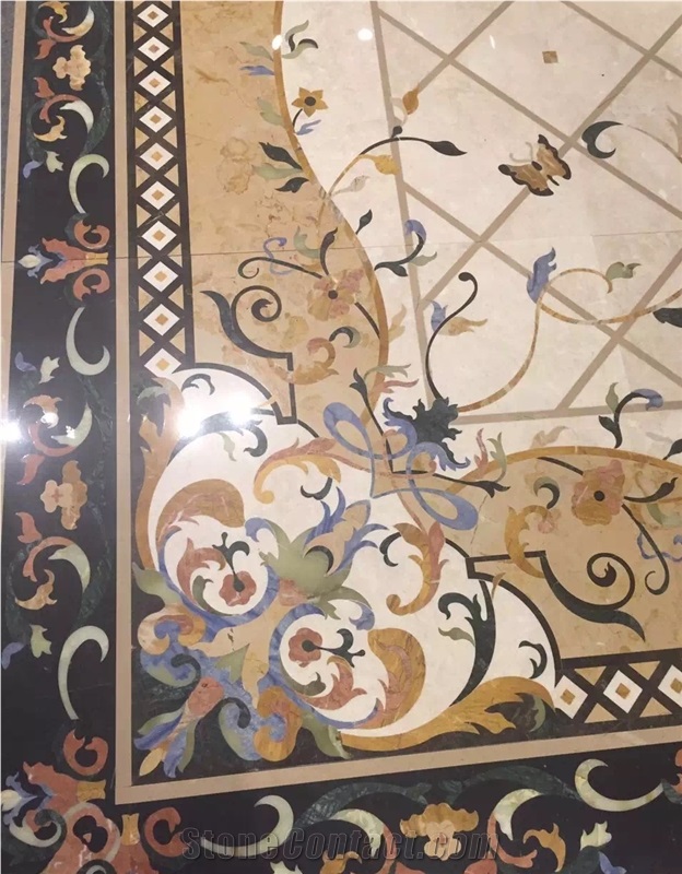 Modern Style and Hot Sale Marble Inlay Floor Design/Carpet,Luxury Restaurant Floor and Wall Use Marble Inlay Wall Tiles, Azul Blue/Golden Year/Light Emperador/Crema Marfil/Nero Marquine/White Jade