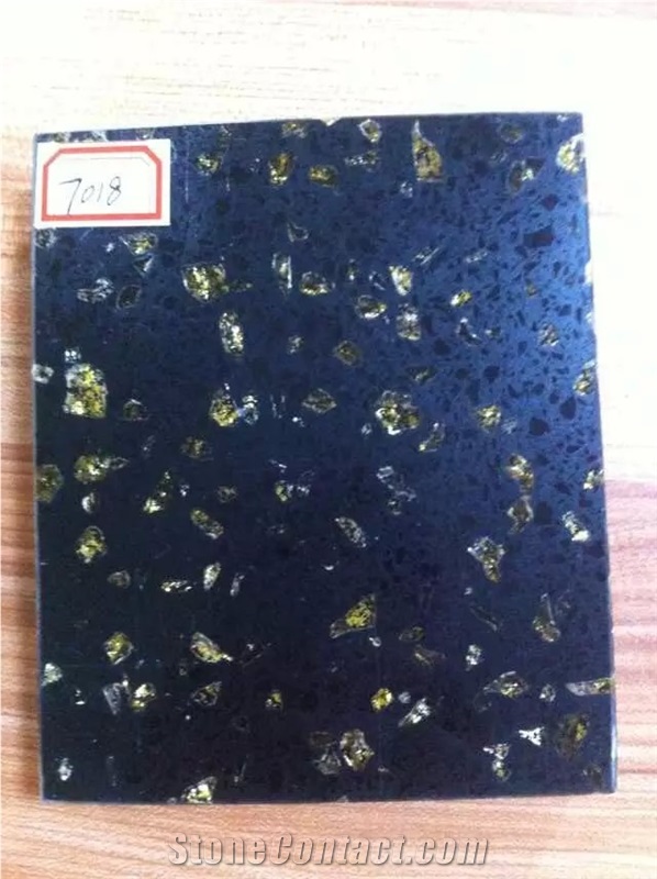 Blue Galaxy Quartz Stone, Artificial Quartz Stone, Quartz Slab, Engineered Stone, 7018