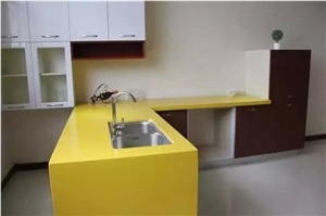 Pure Yellow Quartz Stone Slab/Quartz Stone Slab/Engineered Stone Slab/Artificial Stone/Solid Surface Top/Silestone