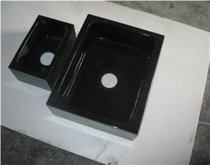 Black Granite Polished Water Sink , Granite Wash Basin in Bathroom ,