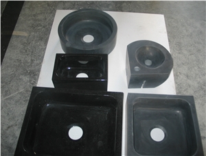 China Blue Limestone Honed Round Sink ,Limestone Wash Basin Indoor