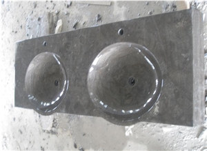 China Blue Limestone Honed Water Basin in Bath, Rectangle