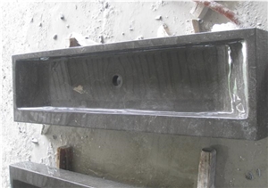 China Blue Limestone Honed Water Basin in Bath, Rectangle