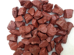 China Red Sandstone Crushed Gravel, Aggregate Stone, Tumbled Stone Pebble