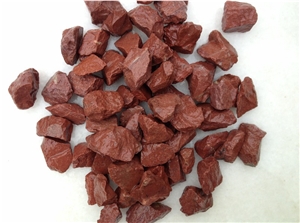 China Red Sandstone Crushed Gravel, Aggregate Stone, Tumbled Stone Pebble