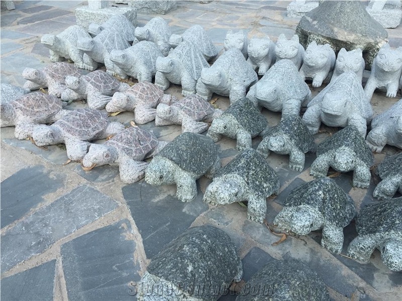 Natural Stone Hand Carved Turtle , Natural Stone Carved Animals for Landscaping ,Garden and Outdoor Decoration