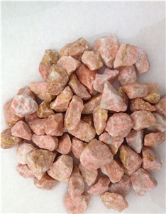 Red Natural Different Sizes, Crushed Stone Gravel in Garden ,Park Walkway Paving , Landscaping Decoration , Sharped Pebble Stone ,Pink Quart Gravel