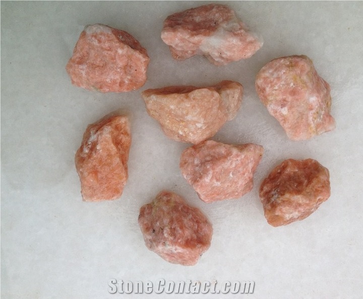Red Natural Different Sizes, Crushed Stone Gravel in Garden ,Park Walkway Paving , Landscaping Decoration , Sharped Pebble Stone ,Pink Quart Gravel