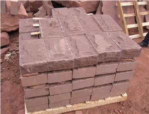 Red Sandstone Mushroom Cladding Stone , Sandstone Mushroom Wall Stone