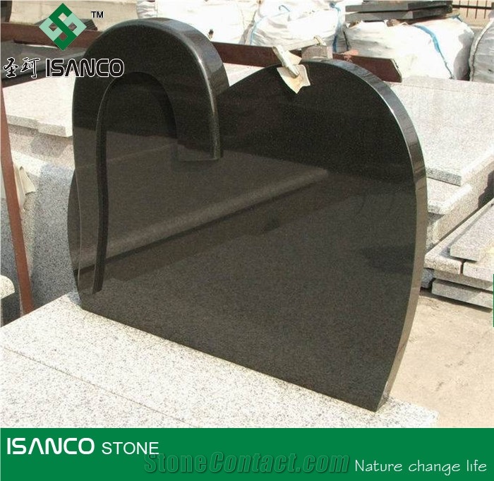 Black Granite Tombstone Pure Black Granite Angel Monuments Nero Black Granite Heart Tombstones Absolute Black Granite Gravestone Shanxi Black Granite Engraved Headstones