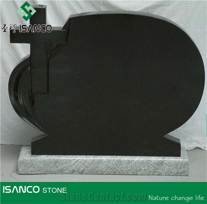 Black Granite Tombstone Pure Black Granite Angel Monuments Nero Black Granite Heart Tombstones Absolute Black Granite Gravestone Shanxi Black Granite Engraved Headstones