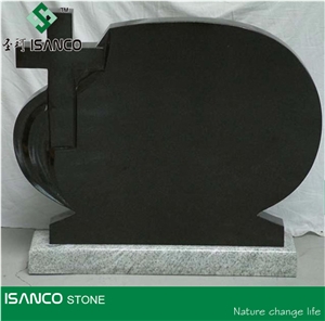 Black Granite Tombstone Pure Black Granite Angel Monuments Nero Black Granite Heart Tombstones Absolute Black Granite Gravestone Shanxi Black Granite Engraved Headstones