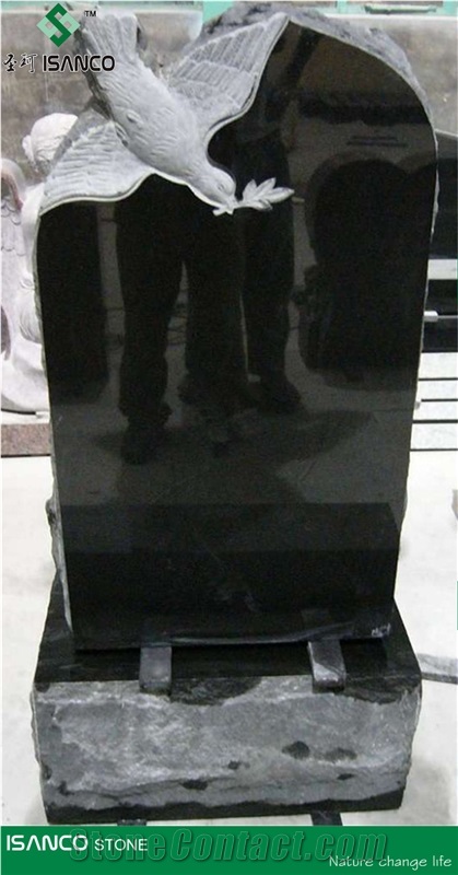 Black Granite Tombstone Pure Black Granite Angel Monuments Nero Black Granite Heart Tombstones Absolute Black Granite Gravestone Shanxi Black Granite Engraved Headstones
