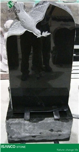 Black Granite Tombstone Pure Black Granite Angel Monuments Nero Black Granite Heart Tombstones Absolute Black Granite Gravestone Shanxi Black Granite Engraved Headstones