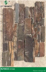Cheap Slate Split Face Culture Stone Rusty Stone Wall Decor Ledge Stone Brick Stacked Stone Rustic Stone Thin Stone Veneer for Wall Cladding Rust Exposed Wall Stone