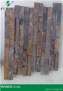 Cheap Slate Split Face Culture Stone Rusty Stone Wall Decor Ledge Stone Brick Stacked Stone Rustic Stone Thin Stone Veneer for Wall Cladding Rust Exposed Wall Stone