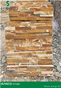 Cheap Slate Split Face Culture Stone Rusty Stone Wall Decor Ledge Stone Brick Stacked Stone Rustic Stone Thin Stone Veneer for Wall Cladding Rust Exposed Wall Stone