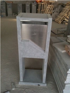 China Dark Limestone Mailbox,Natural Carving Stone Garden Mailbox,Chinese Limestone Letter Box,Customer Size Mailbox