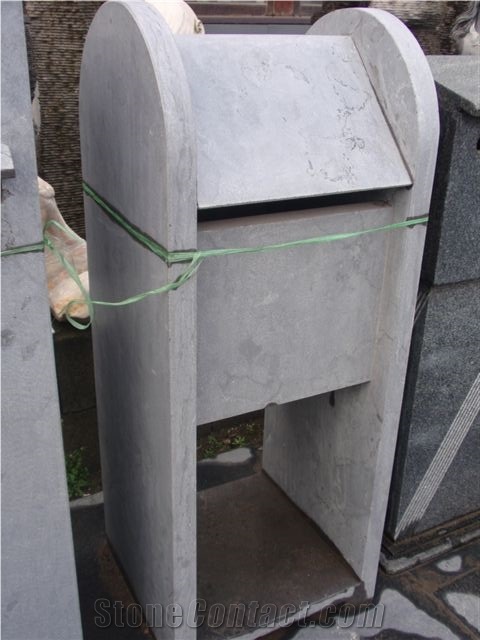 China Dark Limestone Mailbox,Natural Carving Stone Garden Mailbox,Chinese Limestone Letter Box,Customer Size Mailbox